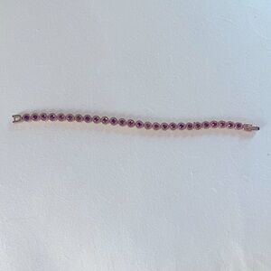 Rustic cuff bracelet with red stones